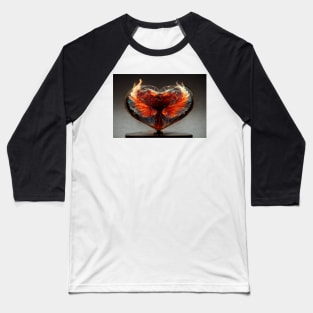 Flaming Heart Art  /  Flame Heart Unwind Designs Baseball T-Shirt